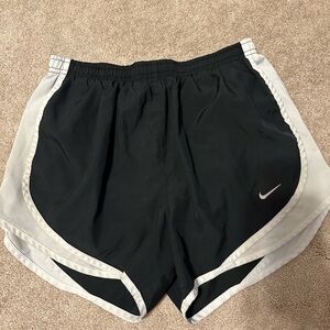 Nike Women's Black and White Athletic Shorts